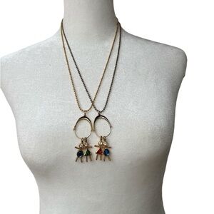 4 Pendants Girl's Necklace Birthstone Brats Charm Birthstone